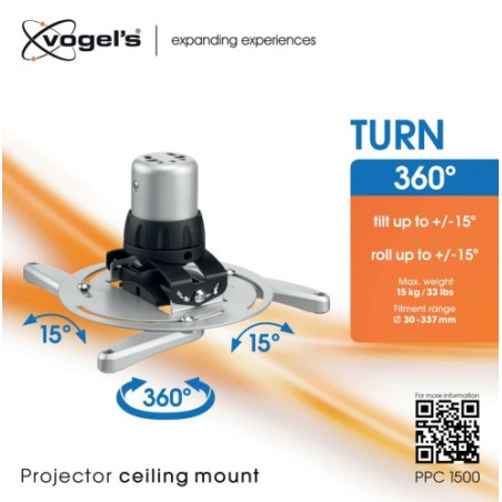 22306-VOGELS GAMA PROFESIONAL SOPORTES DE PROYECTOR A TECHO Y ACCESORIOS PPC 1500 PROJECTOR CEILING MOUNT PLATA (PPC1500