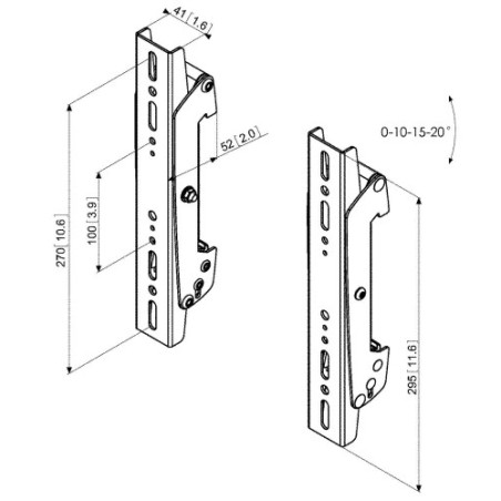 22354-BARRAS PARA INTERFACES VOGEL´S / 300 MM / NEGRO