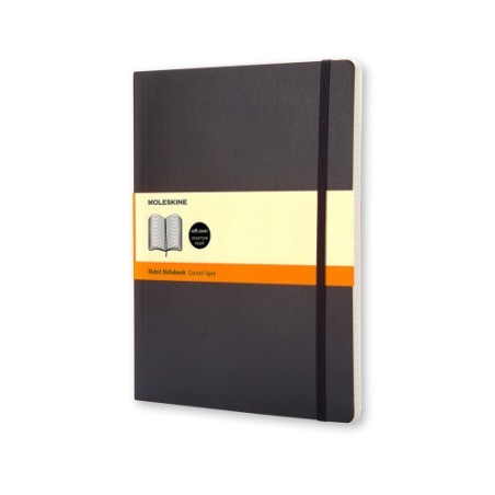 22443-LIBRETA CLASICA TAPA BLANDA NEGRA XL (19X25CM) RAYADA MOLESKINE QP621