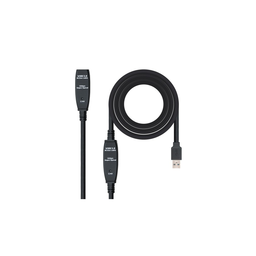 22492-Nanocable Cable USB 3.0 prolongador con amplificador, tipo A/M-A/H, 10m