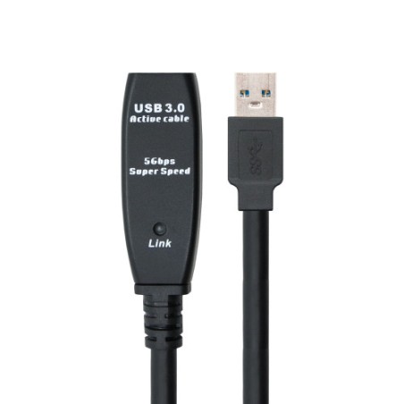 22493-Nanocable Cable USB 3.0 prolongador con amplificador, tipo A/M-A/H, 10m