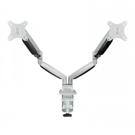 22505-TooQ Soporte de Mesa Giratorio e Inclinable para 2 Pantallas (Monitor / TV Plasma / LCD / LED) 13" - 32", de Dos B