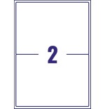 2256-PAQUETE 15 HOJAS ETIQUETAS BLANCAS PARA PAQUETES IMPRESORAS LASER 199,6X143,5 MM AVERY L7168-15