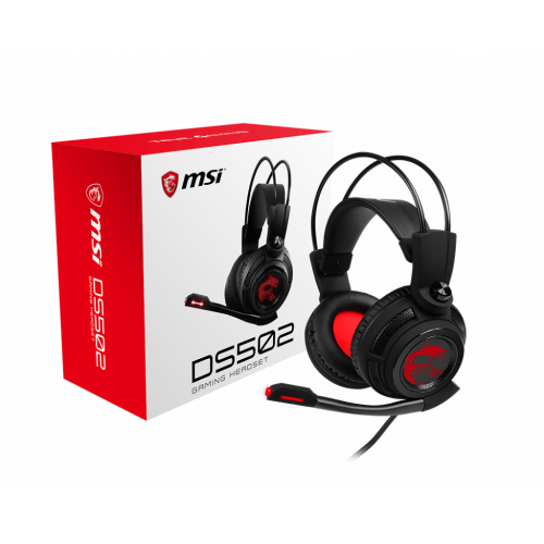 22708-MSI DS502 Auriculares Diadema Negro, Rojo