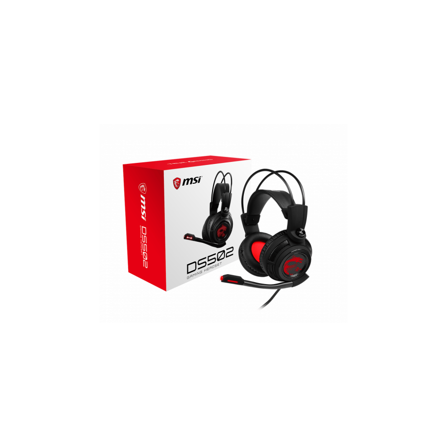 22708-MSI DS502 Auriculares Diadema Negro, Rojo