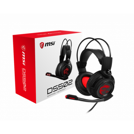 22708-MSI DS502 Auriculares Diadema Negro, Rojo