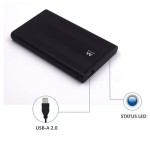 22717-Ewent EW7041 caja para disco duro externo Aluminio, Negro 2.5" USB con suministro de corriente
