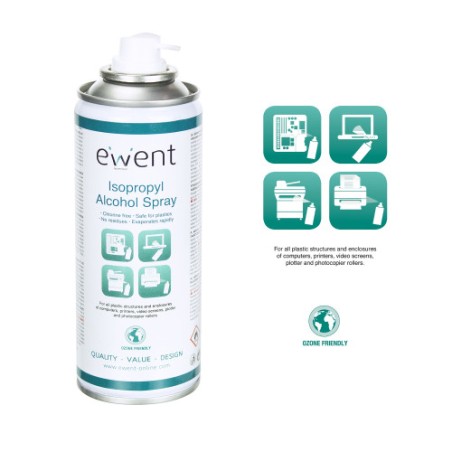 22725-Ewent EW5613 kit de limpieza para computadora Impresora Espray para limpieza de equipos 200 ml