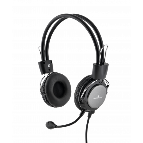 22749-Bluestork MC-201 auricular y casco Auriculares Diadema Conector de 3,5 mm Negro, Plata