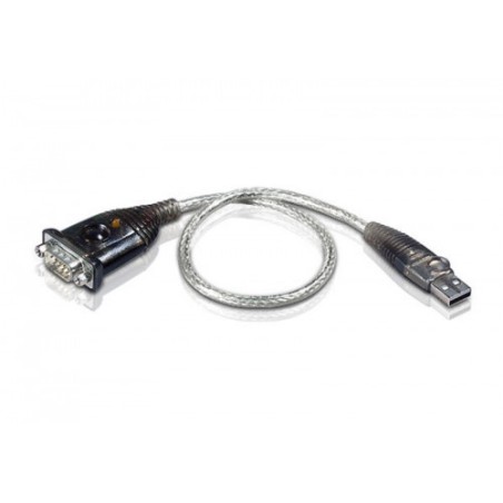 22769-Aten UC232A1-AT adaptador de cable USB RS-232 Negro, Metalico
