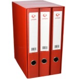 22779-MODULO 3 CARPETAS 2 ANILLAS 40 MM ROJO FOLIO 290X350X180 GRAFOPLAS 7284351