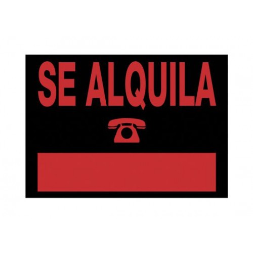 22784-CARTEL "SE ALQUILA" 350X250 MM PVC NEGRO ARCHIVO 2000 6168 NE