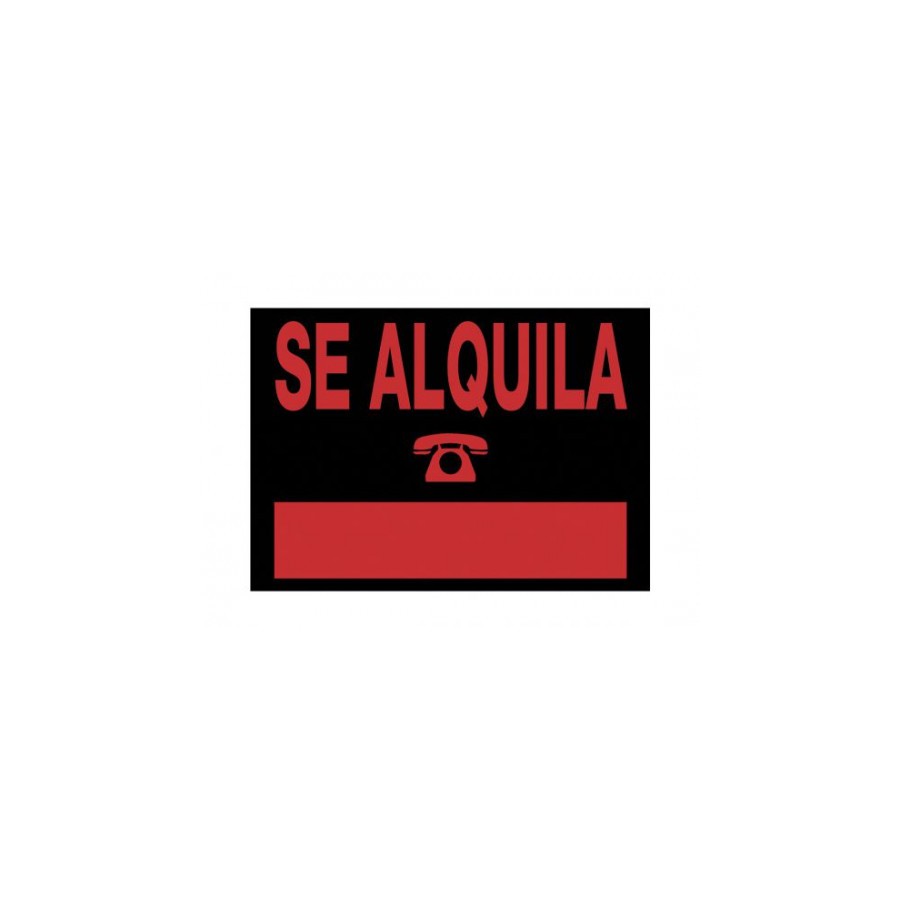 22784-CARTEL "SE ALQUILA" 350X250 MM PVC NEGRO ARCHIVO 2000 6168 NE