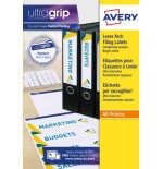 2290-PAQUETE 25 HOJAS ETIQUETAS BLANCAS PARA ARCHIVADORES CON DORSO FINO-IMPRESORAS LASER-192X38 MM AVERY L4760-25
