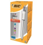 22974-BOLIGRAFO 4 COLORES SHINE PUNTA FINA COLOR PLATA AZUL/NEGRO/ROJO Y VERDE BIC 982873