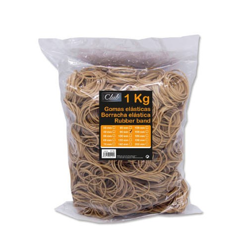 22979-BOLSA 1 KG. GOMAS ELASTICAS No 90 DE 9 CM. LARGO OFFICE CLUB 320429