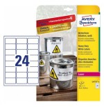 2298-PAQUETE 8 HOJAS ETIQUETAS DE POLIESTER BLANCO PARA IMPRESORAS LASER 63,5X33,9 MM AVERY L4773-8