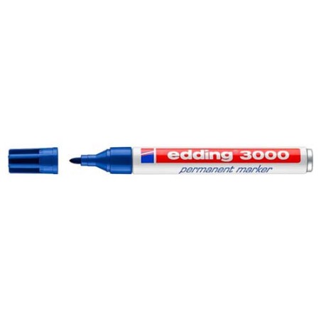 22981-MARCADOR PERMANENTE PUNTA REDONDA 1.5-3MM 3000 AZUL EDDING 3000-03