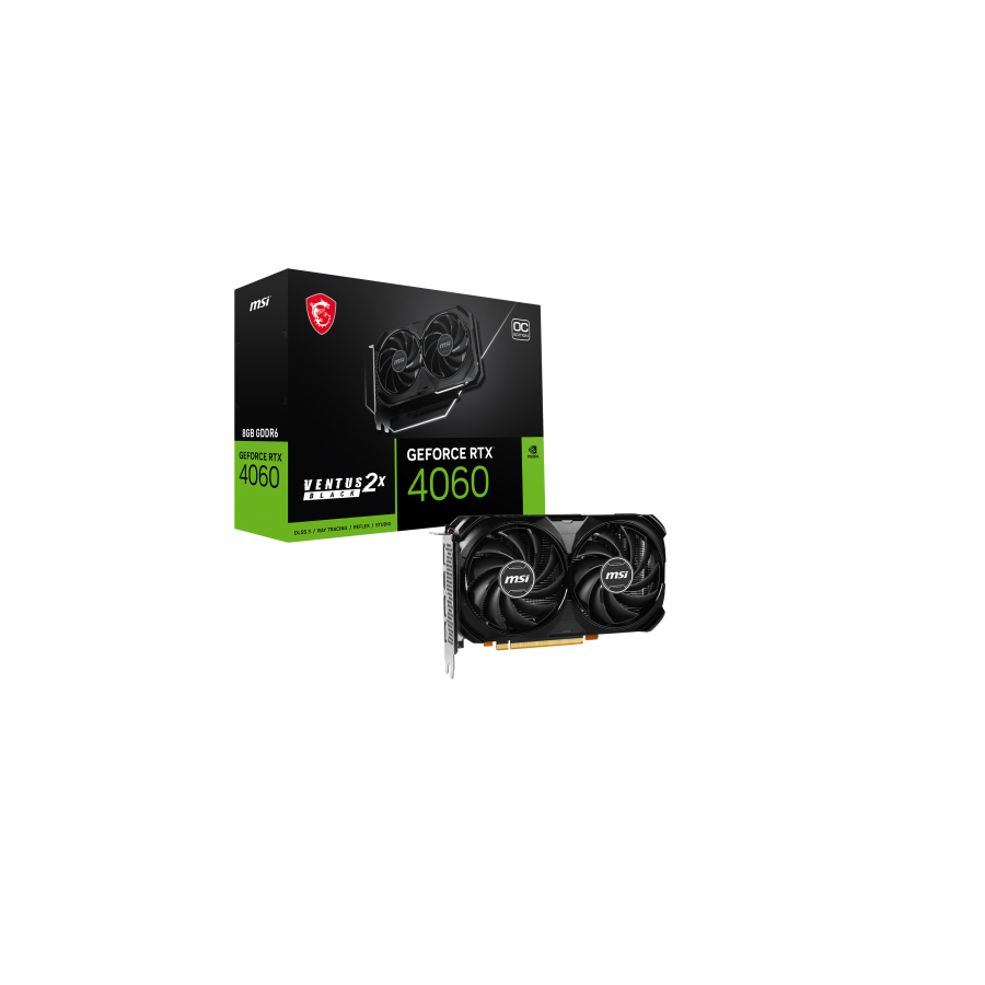 23025-MSI GEFORCE RTX 4060 VENTUS 2X BLACK 8G OC tarjeta grafica NVIDIA 8 GB GDDR6