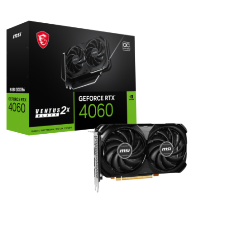 23025-MSI GEFORCE RTX 4060 VENTUS 2X BLACK 8G OC tarjeta grafica NVIDIA 8 GB GDDR6