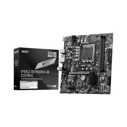 23073-PLACA MSI PRO B760M-B DDR4,INTEL,1700,B760,2DDR4,128GB,HDMI,4SATA+1M.2,4USB3.2,GBLAN,MATX