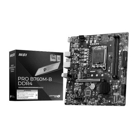 23073-PLACA MSI PRO B760M-B DDR4,INTEL,1700,B760,2DDR4,128GB,HDMI,4SATA+1M.2,4USB3.2,GBLAN,MATX