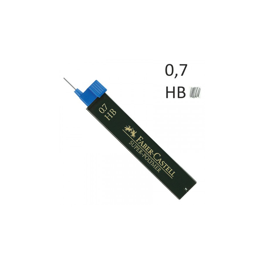 23101-ESTUCHE 12 MINAS 0.7MM SUPER POLIMERAS HB FABER CASTELL 120700