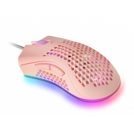 23156-Mars Gaming MMEXP, Raton Gaming RGB Ultraligero Rosa