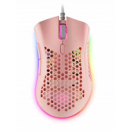 23157-Mars Gaming MMEXP, Raton Gaming RGB Ultraligero Rosa