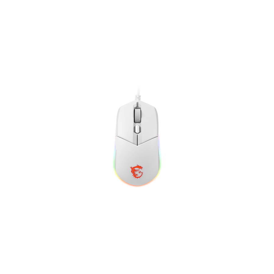 23168-MSI CLUTCH GM11 WHITE raton Ambidextro USB tipo A Optico 5000 DPI