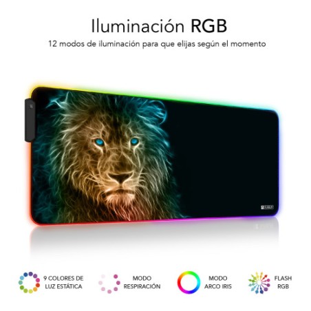 23177-SUBBLIM Alfombrilla/Tapete Raton con Luz LED RGB 9 colores Extra Grande Leon