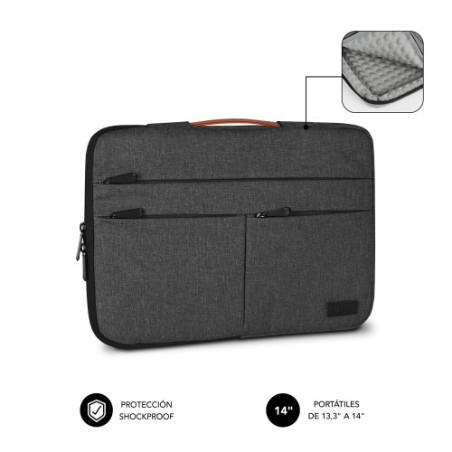 23216-SUBBLIM Funda Air Padding 360 Sleeve 13,3-14" Dark Grey