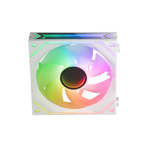 23248-MARS GAMING MF-LINKFINITY, 120MM PWM MODULAR FAN, LINKFINITY CONTACT SYSTEM, INFINITY MIRROR ARGB 360o, WHITE