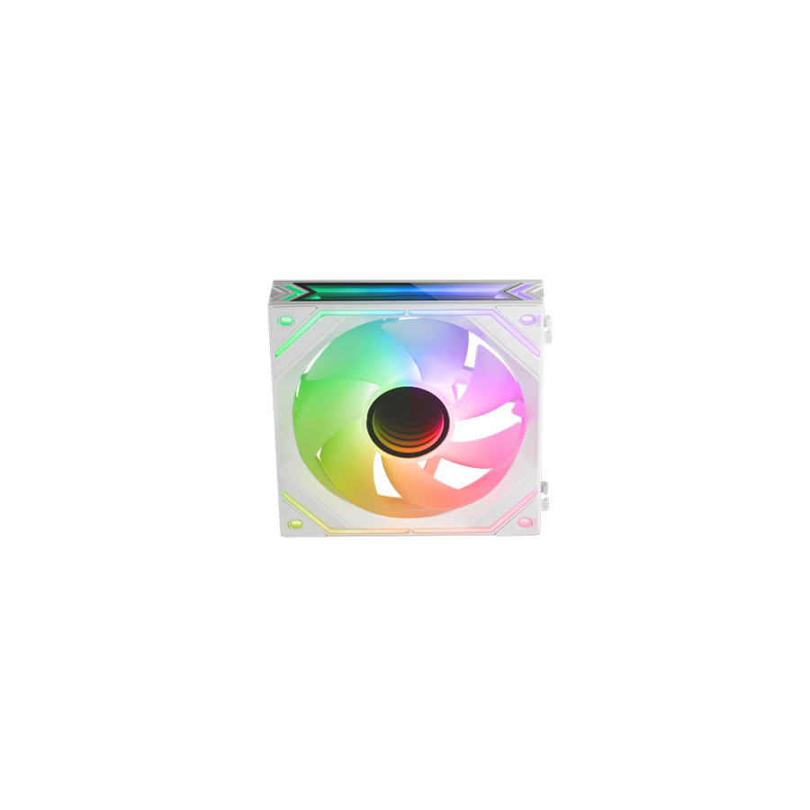 23248-MARS GAMING MF-LINKFINITY, 120MM PWM MODULAR FAN, LINKFINITY CONTACT SYSTEM, INFINITY MIRROR ARGB 360o, WHITE