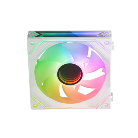 23248-MARS GAMING MF-LINKFINITY, 120MM PWM MODULAR FAN, LINKFINITY CONTACT SYSTEM, INFINITY MIRROR ARGB 360o, WHITE