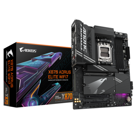 23321-GIGABYTE Placa base X870 A ELITE WIFI7 - Compatible con CPUs AMD Ryzen 9000, VRM de 16+2+2 fases, hasta 8000MHz DD