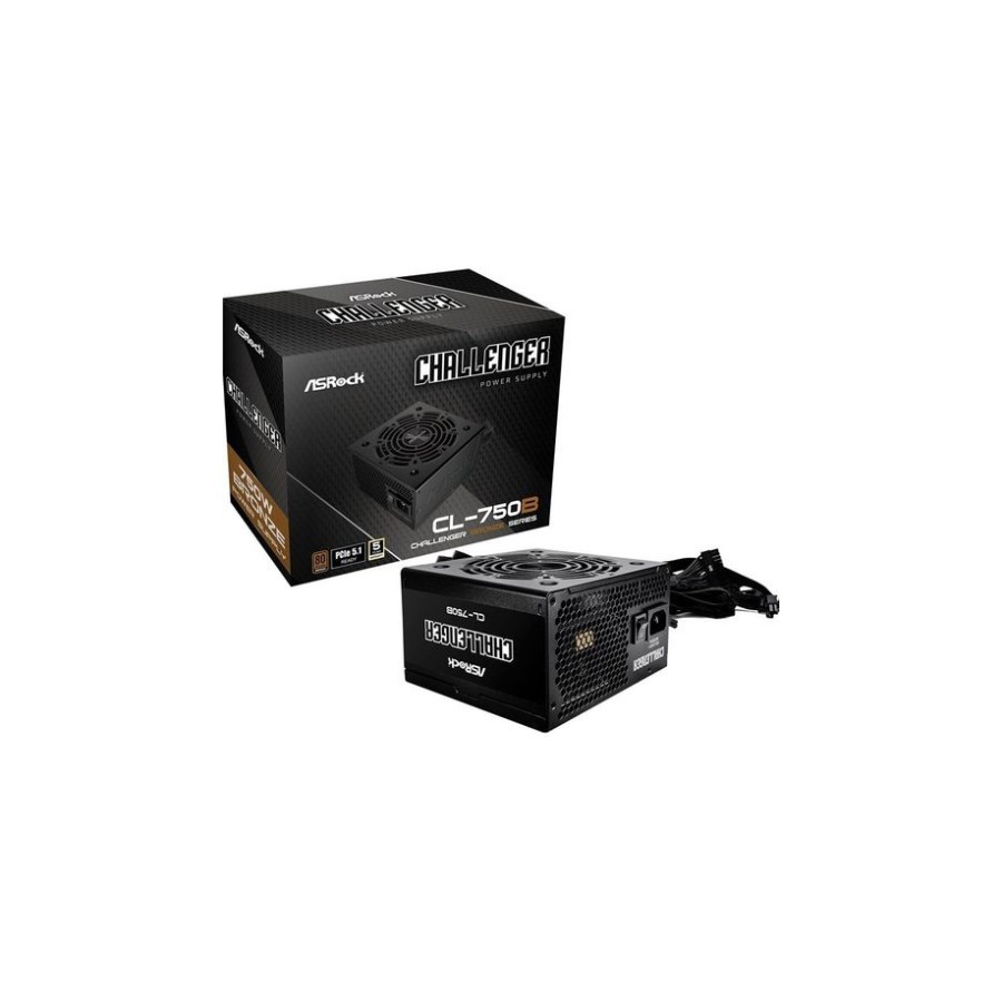 23356-FUENTE ALIMENTACION ASROCK CL-750B,PSU,750W,80 PLUS BRONZE,120MM,ACTIVE PFC,PCI-E 5.1 (12+4pin)x1,PCI-E (6+2 pin)x
