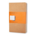 23368-SET DE 3 LIBRETAS CAHIER MARRON KRAFT P (9X14CM) RAYAS MOLESKINE QP411