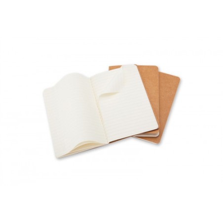 23369-SET DE 3 LIBRETAS CAHIER MARRON KRAFT P (9X14CM) RAYAS MOLESKINE QP411