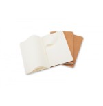 23369-SET DE 3 LIBRETAS CAHIER MARRON KRAFT P (9X14CM) RAYAS MOLESKINE QP411