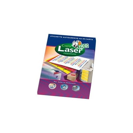 2372-CAJA 70 HOJAS ETIQUETAS AMARILLO FLUORESCENTE CON MARGENES-LASER/INYECCION DE TINTA/FOTOCOPIADORAS-70X36 MM TICO LP