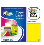 2376-CAJA 70 HOJAS ETIQUETAS AMARILLO FLUORESCENTE SIN MARGENES-LASER/INYECCION DE TINTA/FOTOCOPIADORAS-210X297 MM TICO