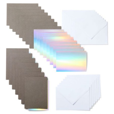 23849-Cricut Insert Cards, Gray/Silver Holographic Tarjeta de felicitacion estandar 15 pieza(s)
