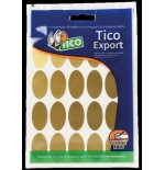 2386-PAQUETE 10 HOJAS ETIQUETAS SATINADAS ORO 36X20 MM TICO E-GL-3620