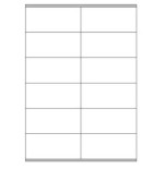 2399-CAJA 100 HOJAS ETIQUETAS BLANCAS CON MARGENES-LASER/INYECCION DE TINTA/FOTOCOPIADORAS-105X48 MM MEGASTAR LP4MS-1054