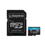 24380-Kingston Technology Tarjeta microSDXC Canvas Go Plus Gen4 de 128 GB, 200 MB/s, A2 U3 V30 y adaptador