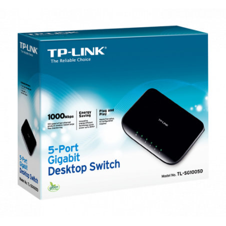 24402-TP-LINK TL-SG1005D switch No administrado Gigabit Ethernet (10/100/1000) Negro