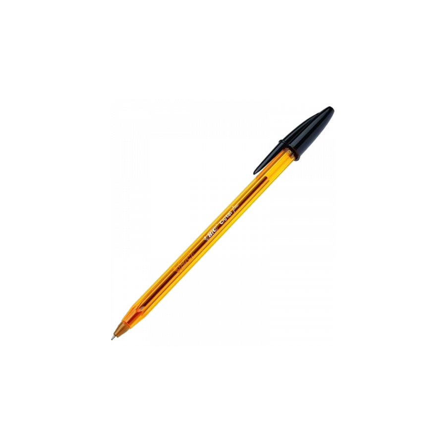 24422-BOLIGRAFO CRISTAL FINE CUERPO NARANJA TRAZO 0,3 MM. COLOR NEGRO BIC 872731