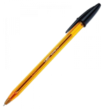 24422-BOLIGRAFO CRISTAL FINE CUERPO NARANJA TRAZO 0,3 MM. COLOR NEGRO BIC 872731