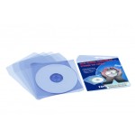 24447-CAJA 100 FUNDAS PVC CRISTAL CD/DVD 125x125MM + SOLAPA IBERPLAS 479D100